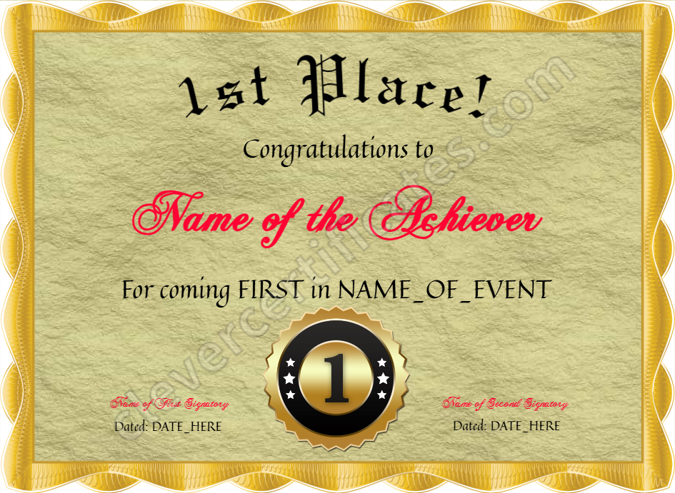 Certificate preview
