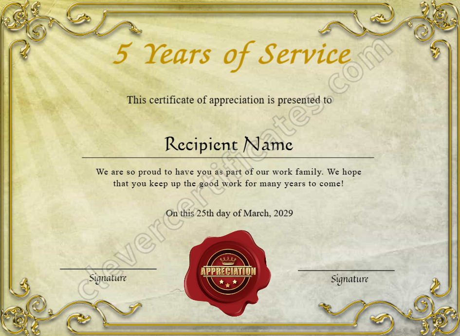 Certificate preview