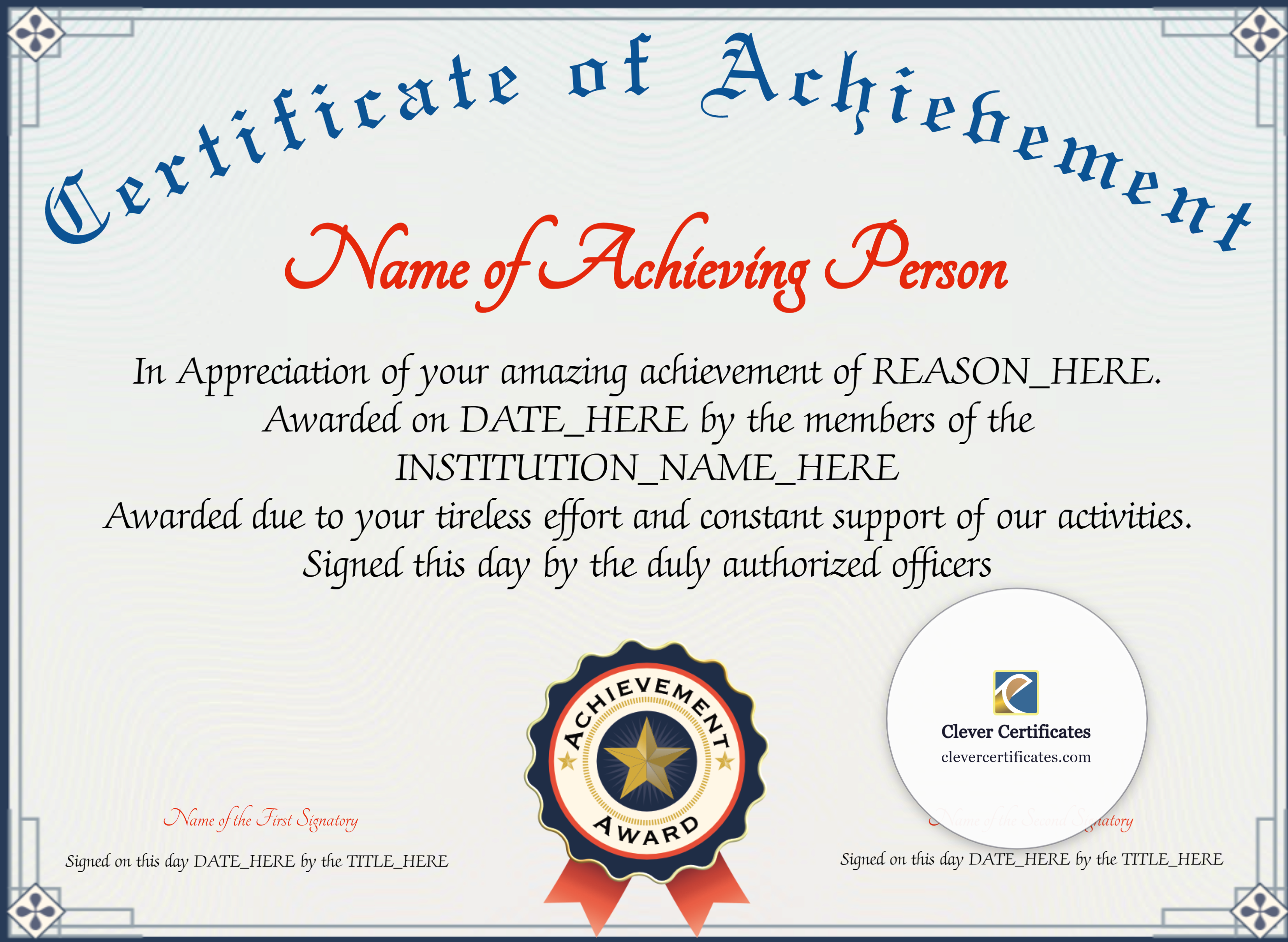 Certificate preview