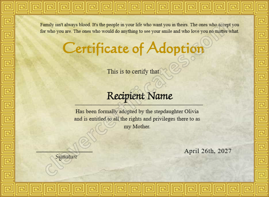 Certificate preview
