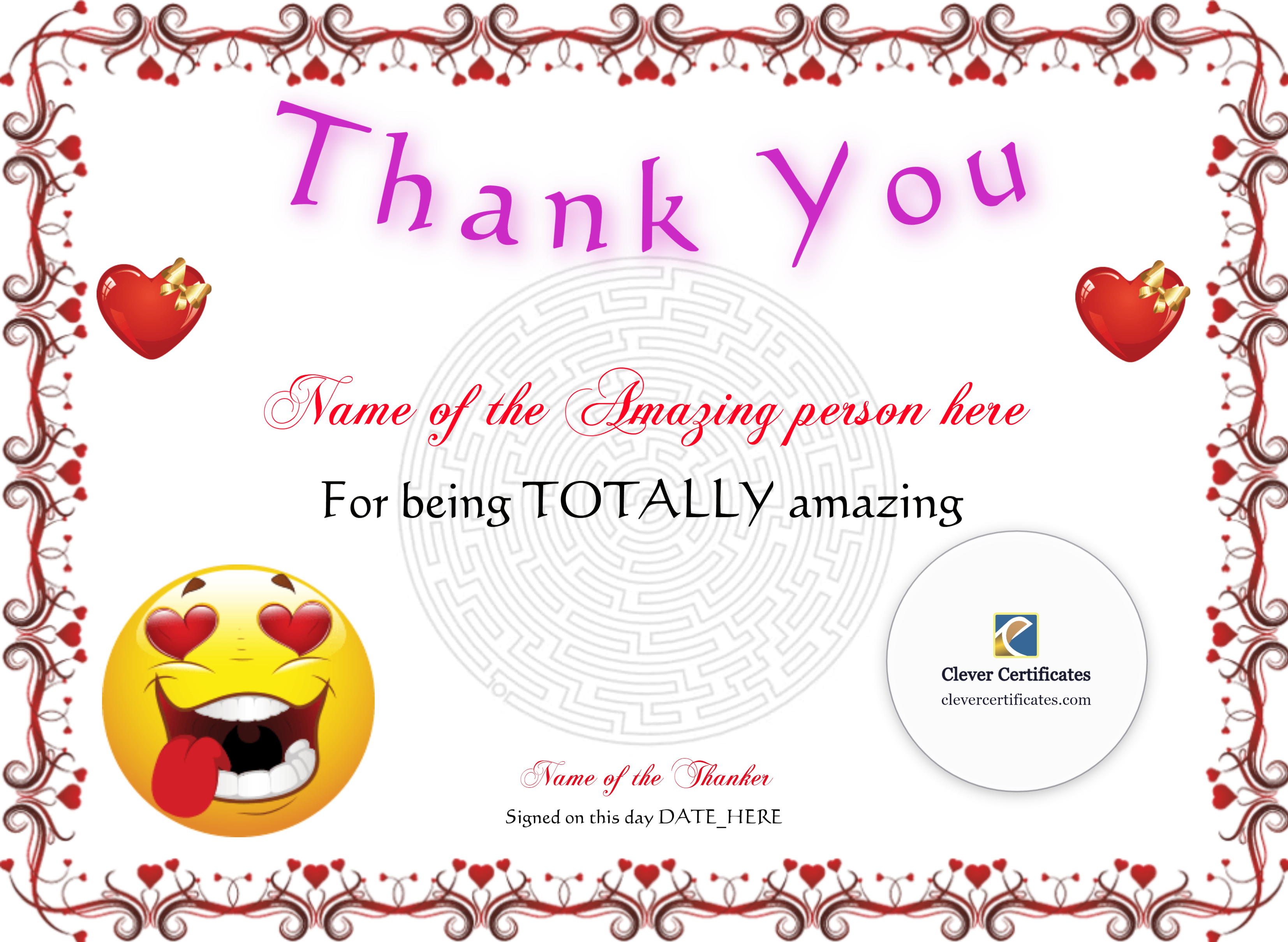 Certificate preview