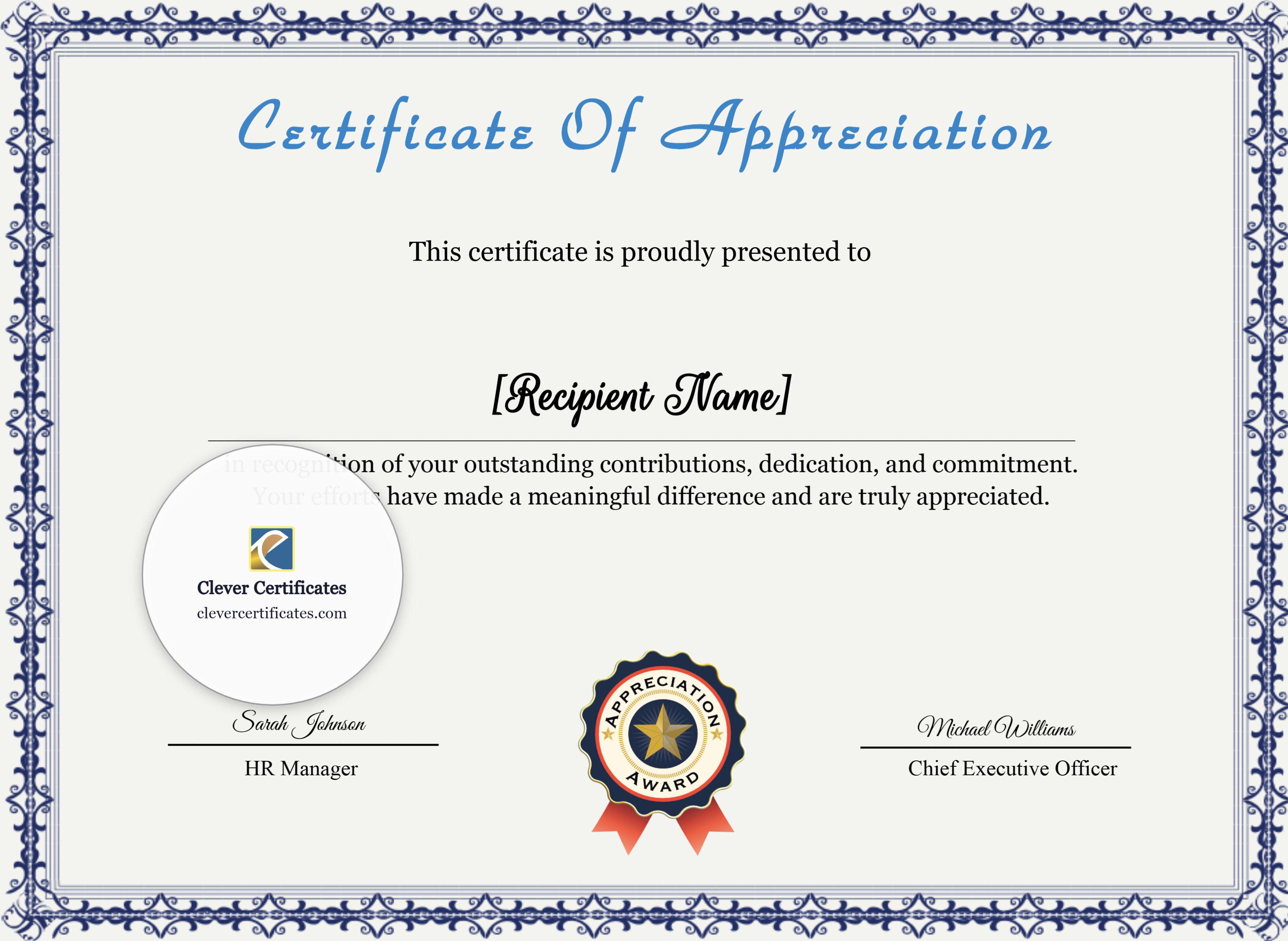 Certificate preview