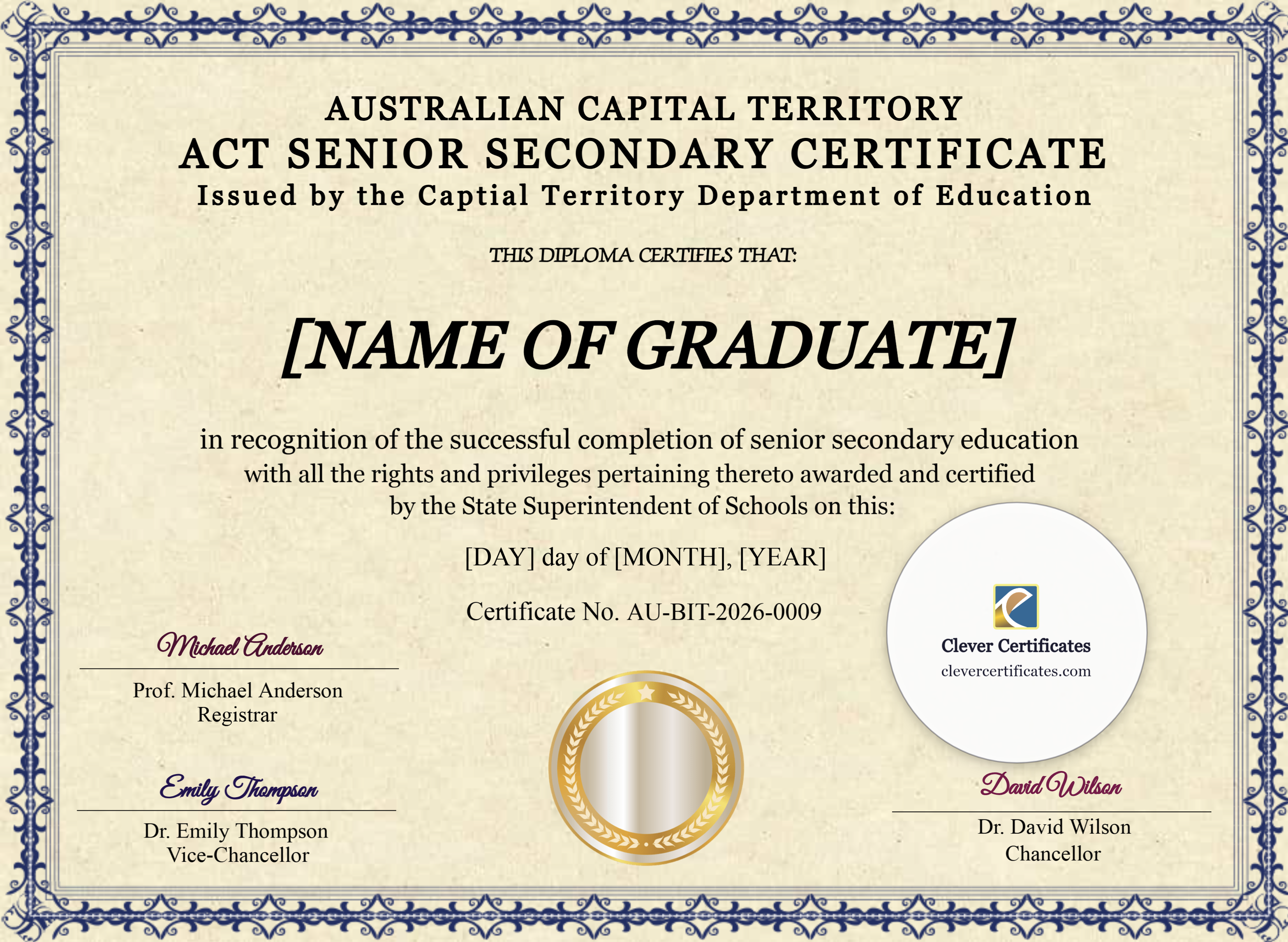 Certificate preview