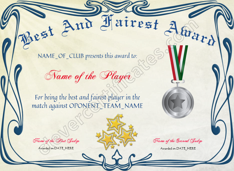 Best And Fairest Award