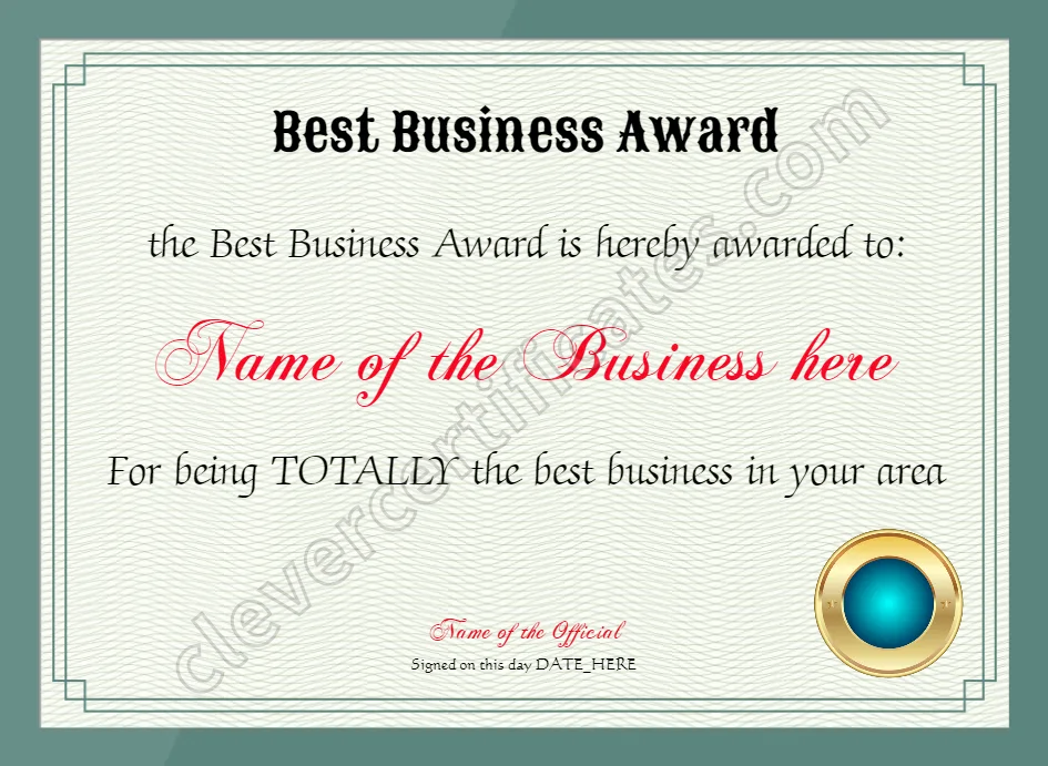 Best Business Award