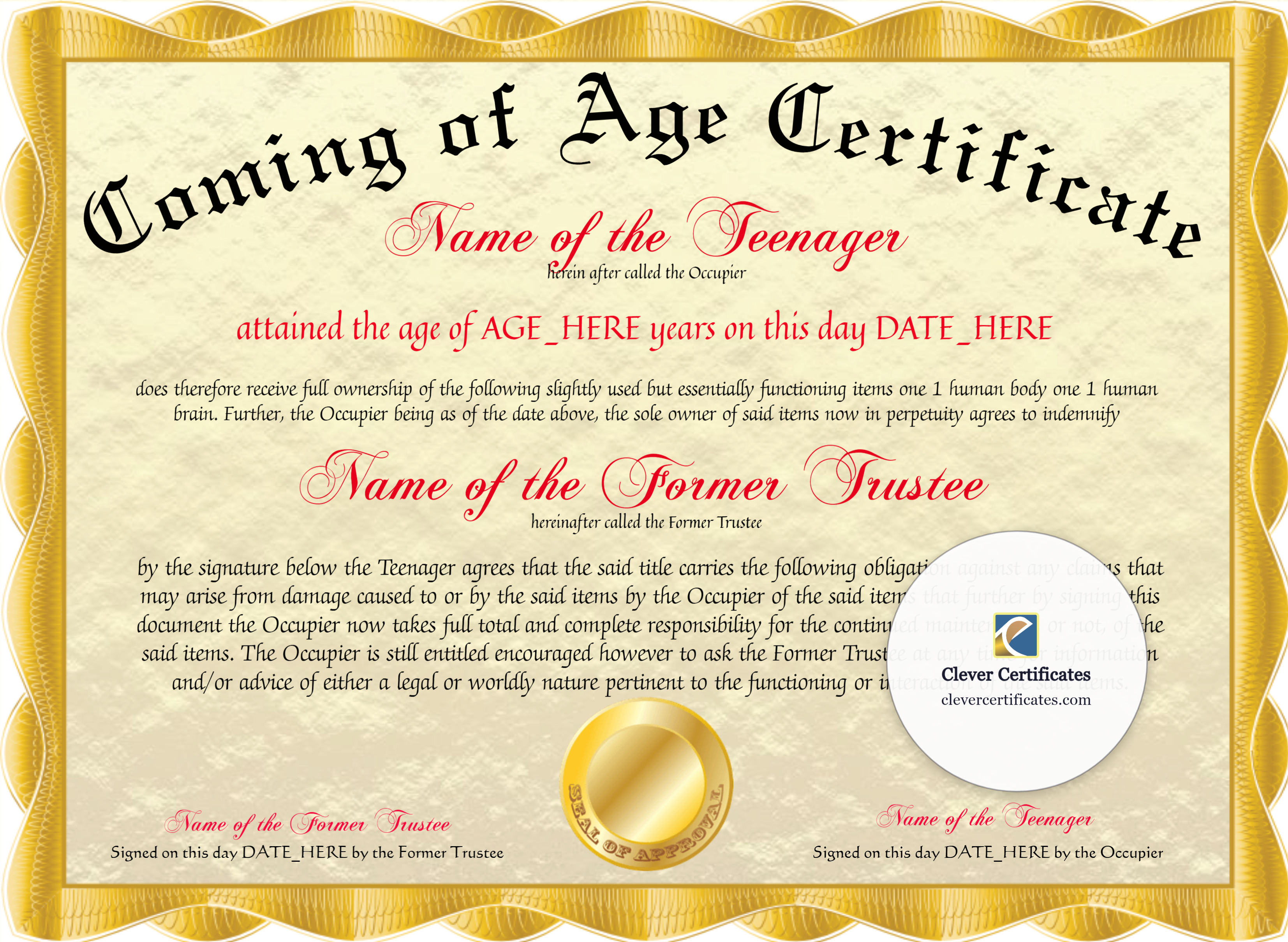 Certificate preview
