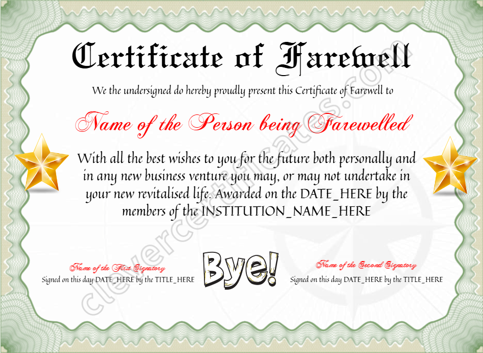 Certificate preview