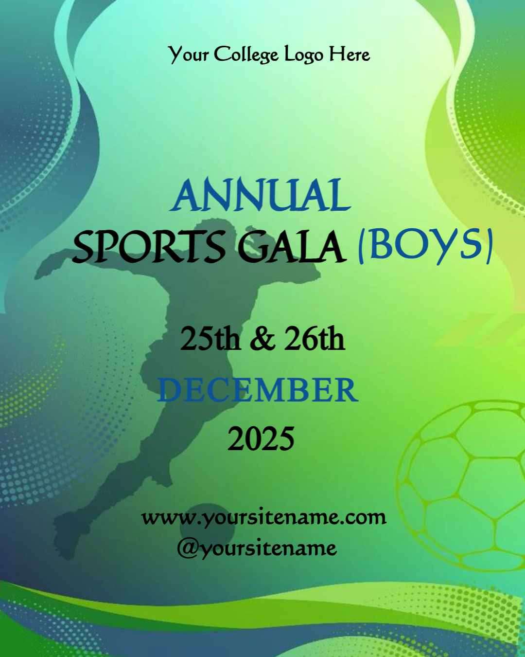 Editable Annual Sports Gala Boys 2025 Instagram Post