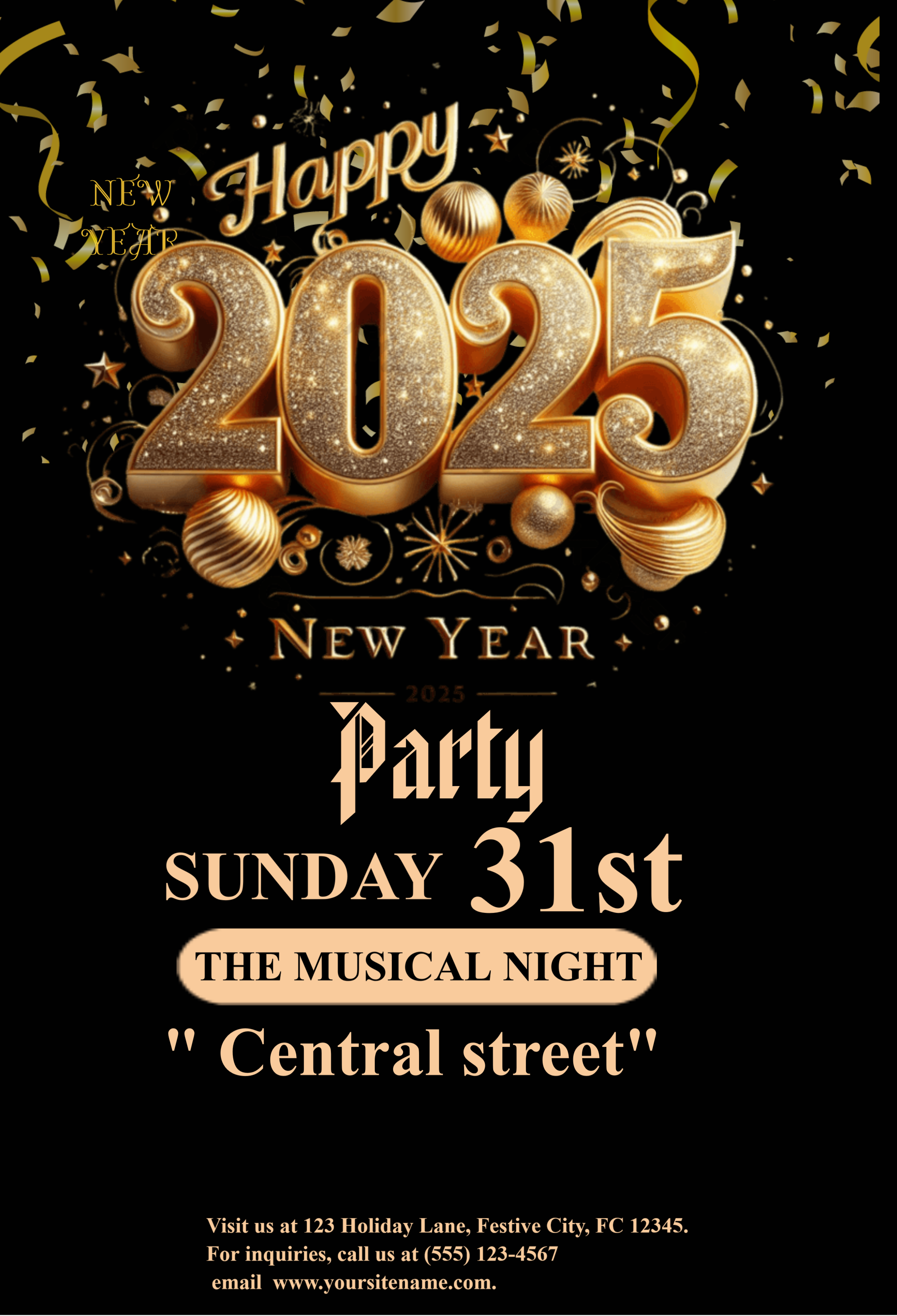 Editable Business Flyer For Happy New Year 2025