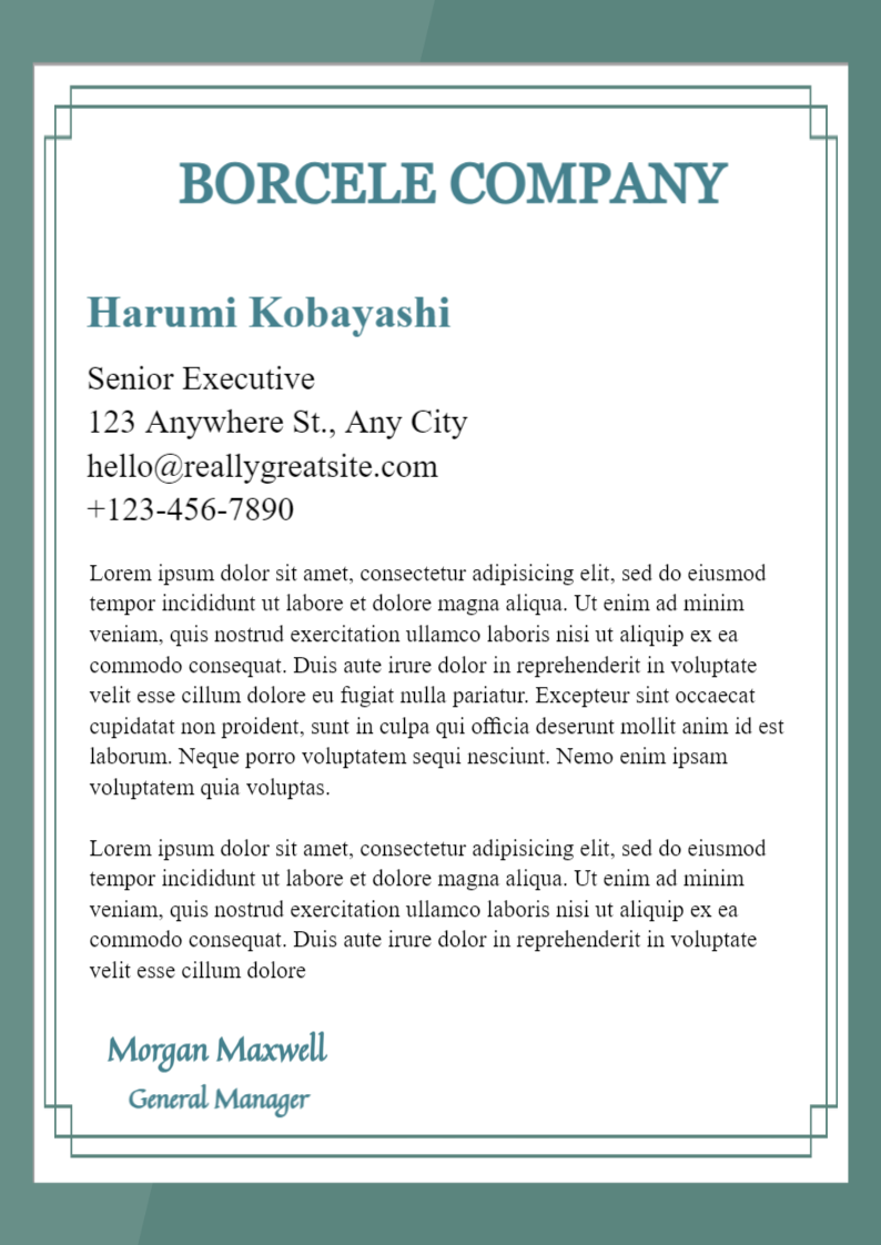 Editable Business Letterhead