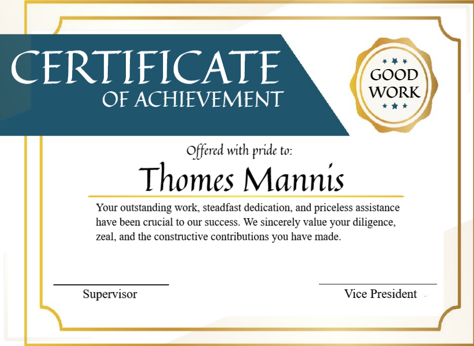 Certificate preview
