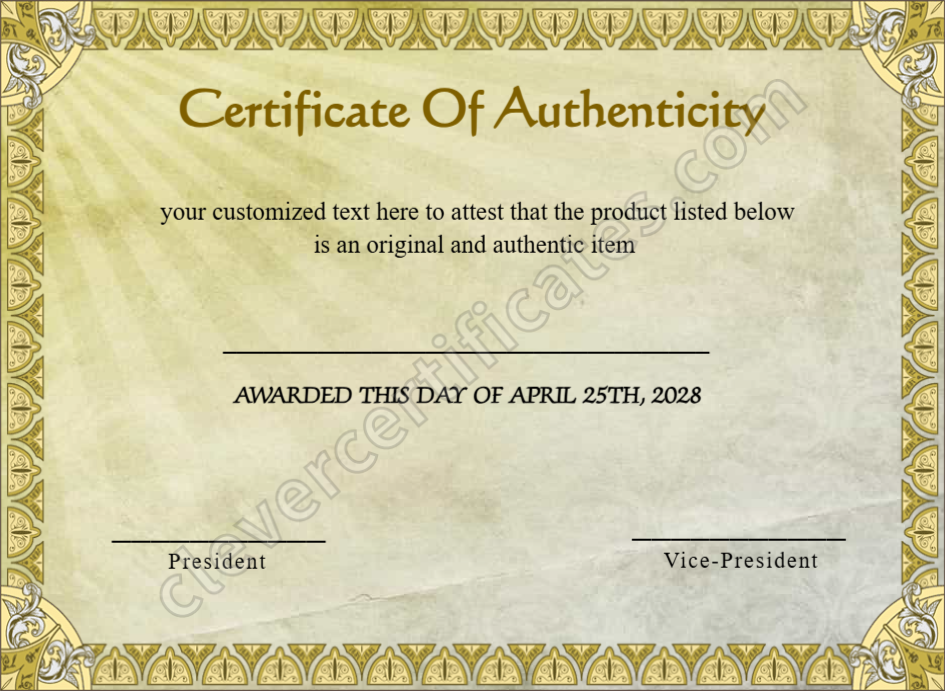 Certificate preview