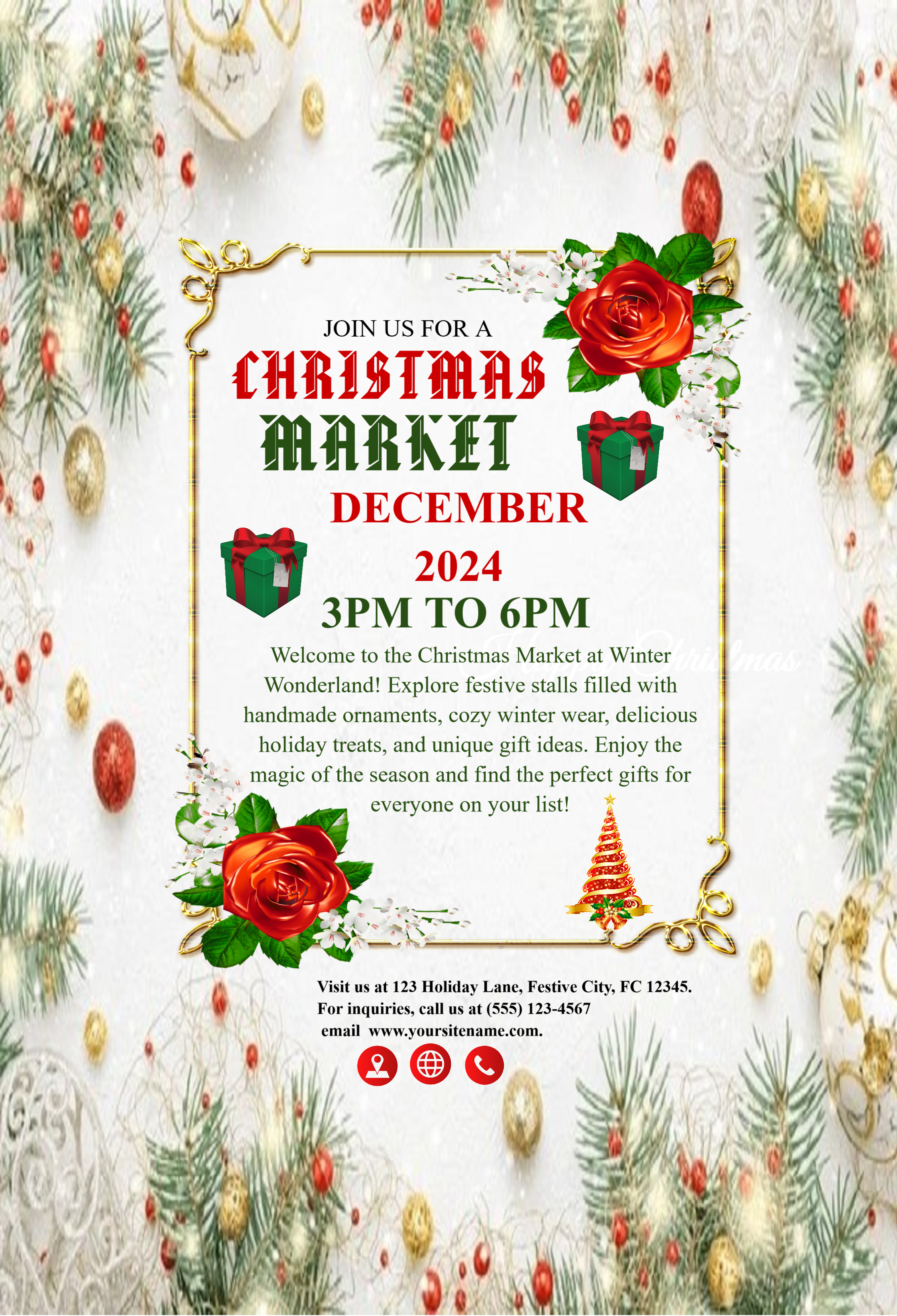 Editable Happy Christmas Marketing Flyer