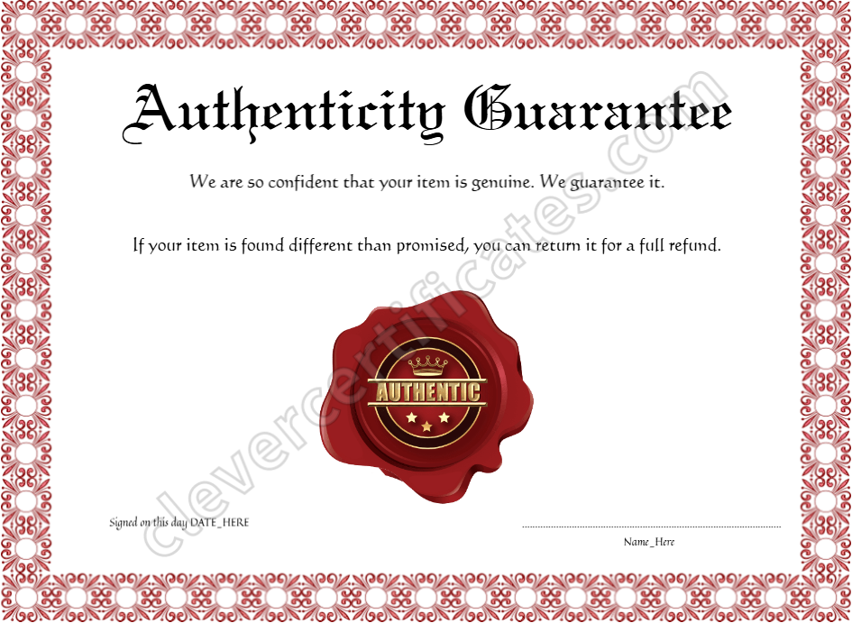 Certificate preview