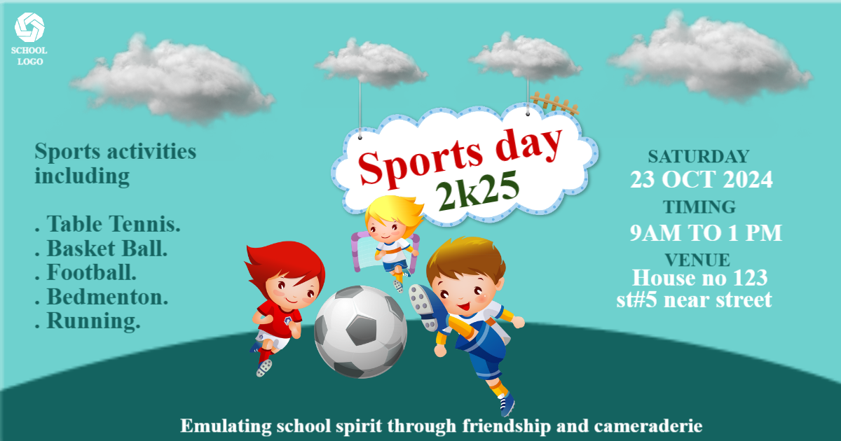 Editable School Sports Day Facebook Post
