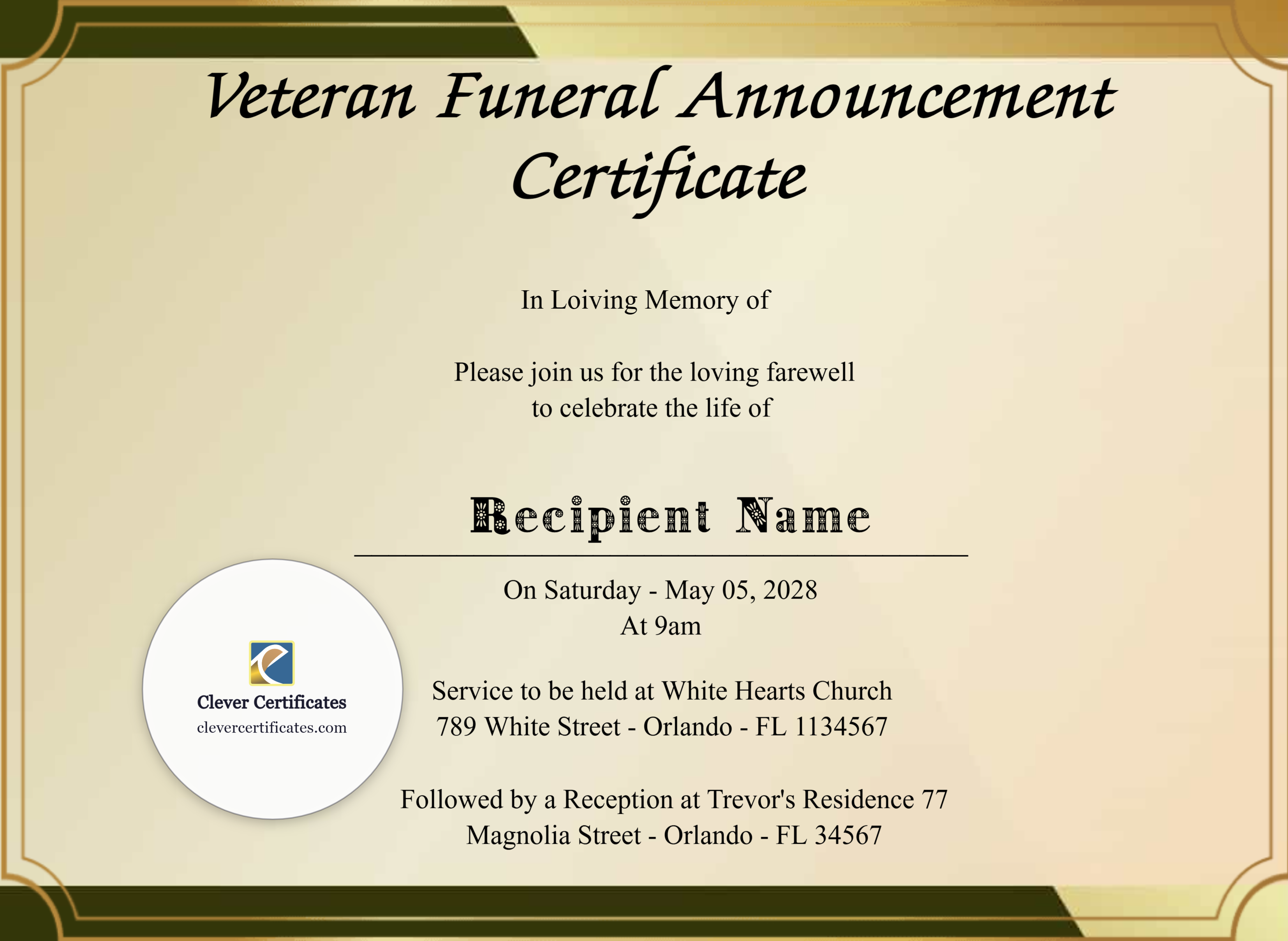 Certificate preview