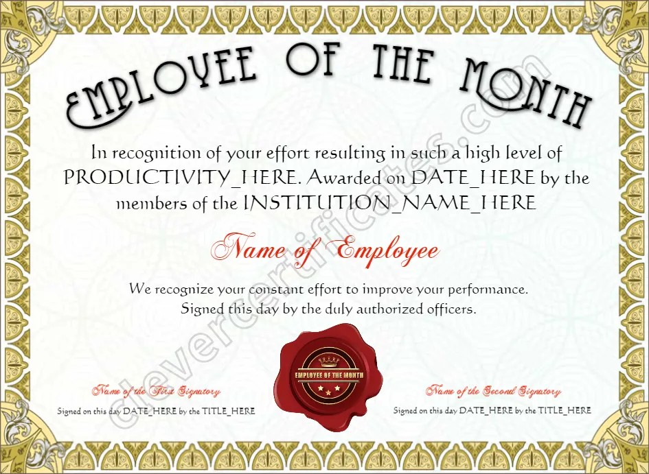 Employee Of The Month Award