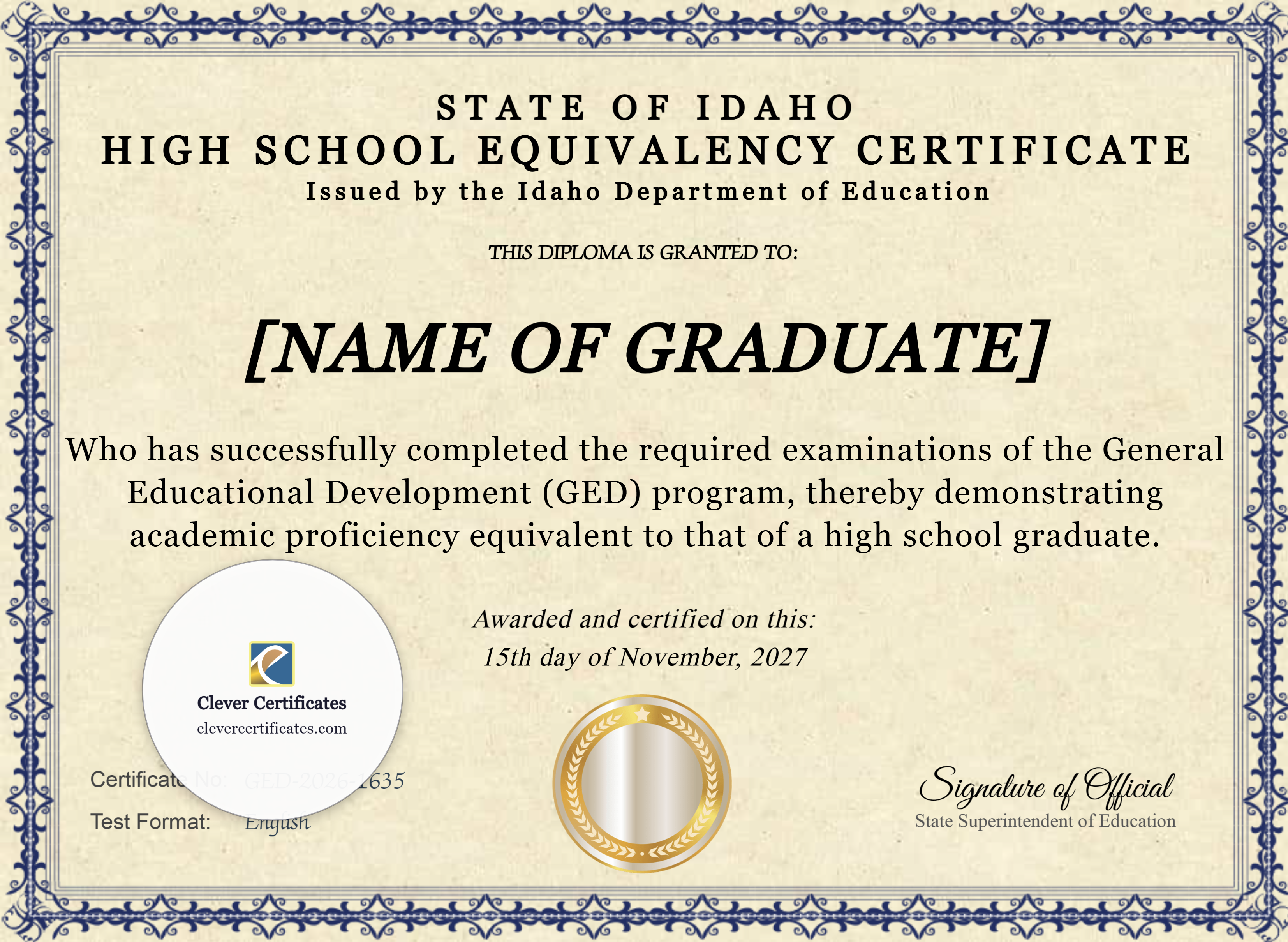 Certificate preview