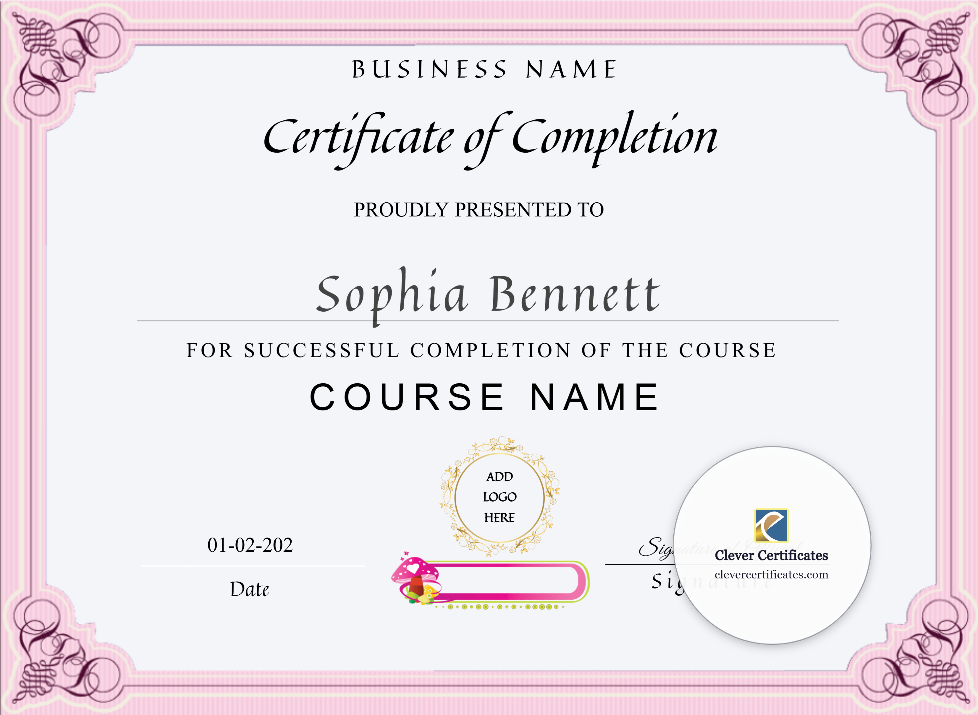 Certificate preview