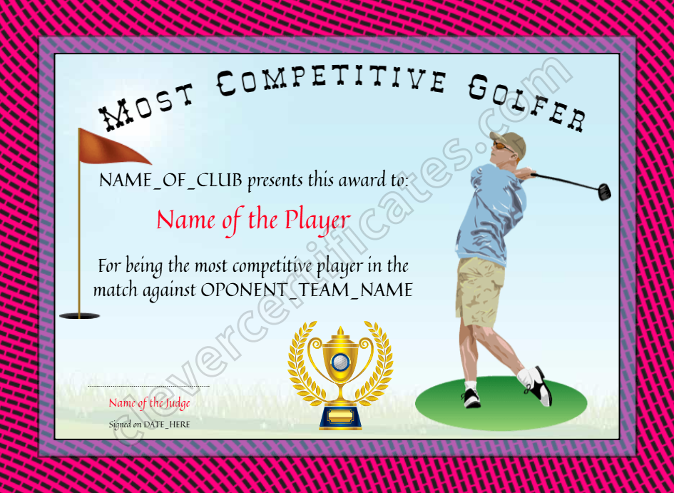 Most Competitive Golfer Award