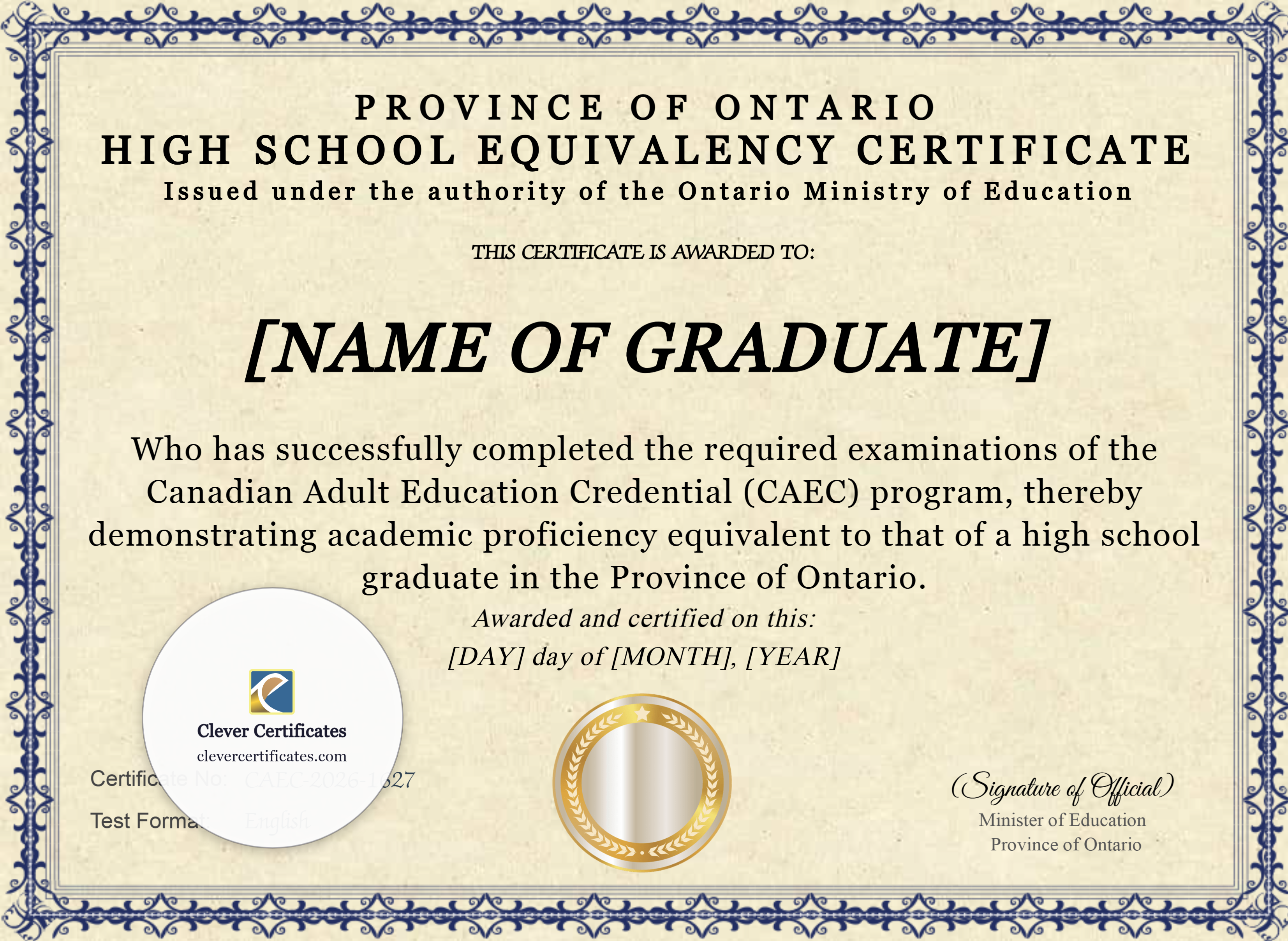 Certificate preview
