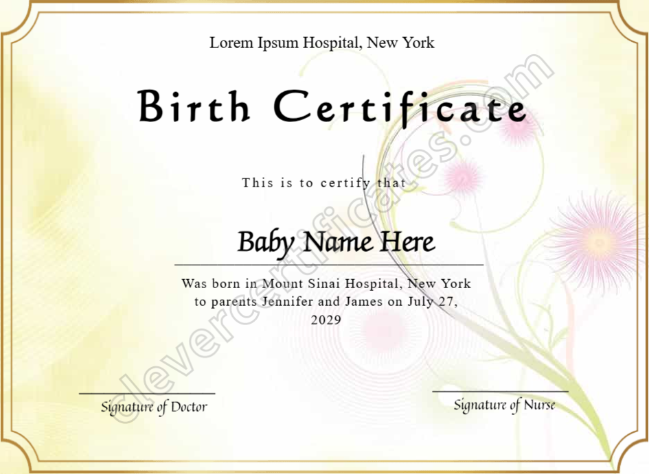 Certificate preview
