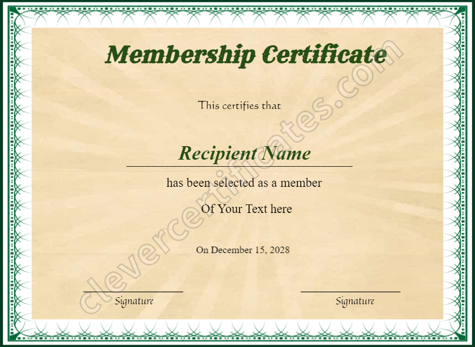 Certificate preview