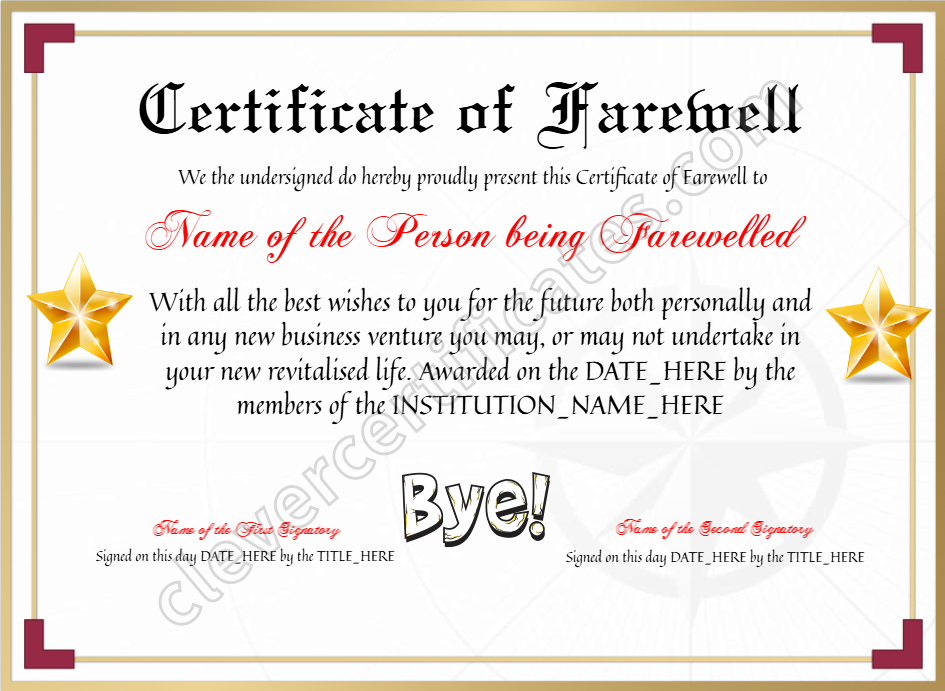 Certificate preview