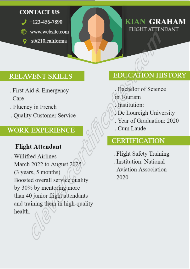 Certificate preview