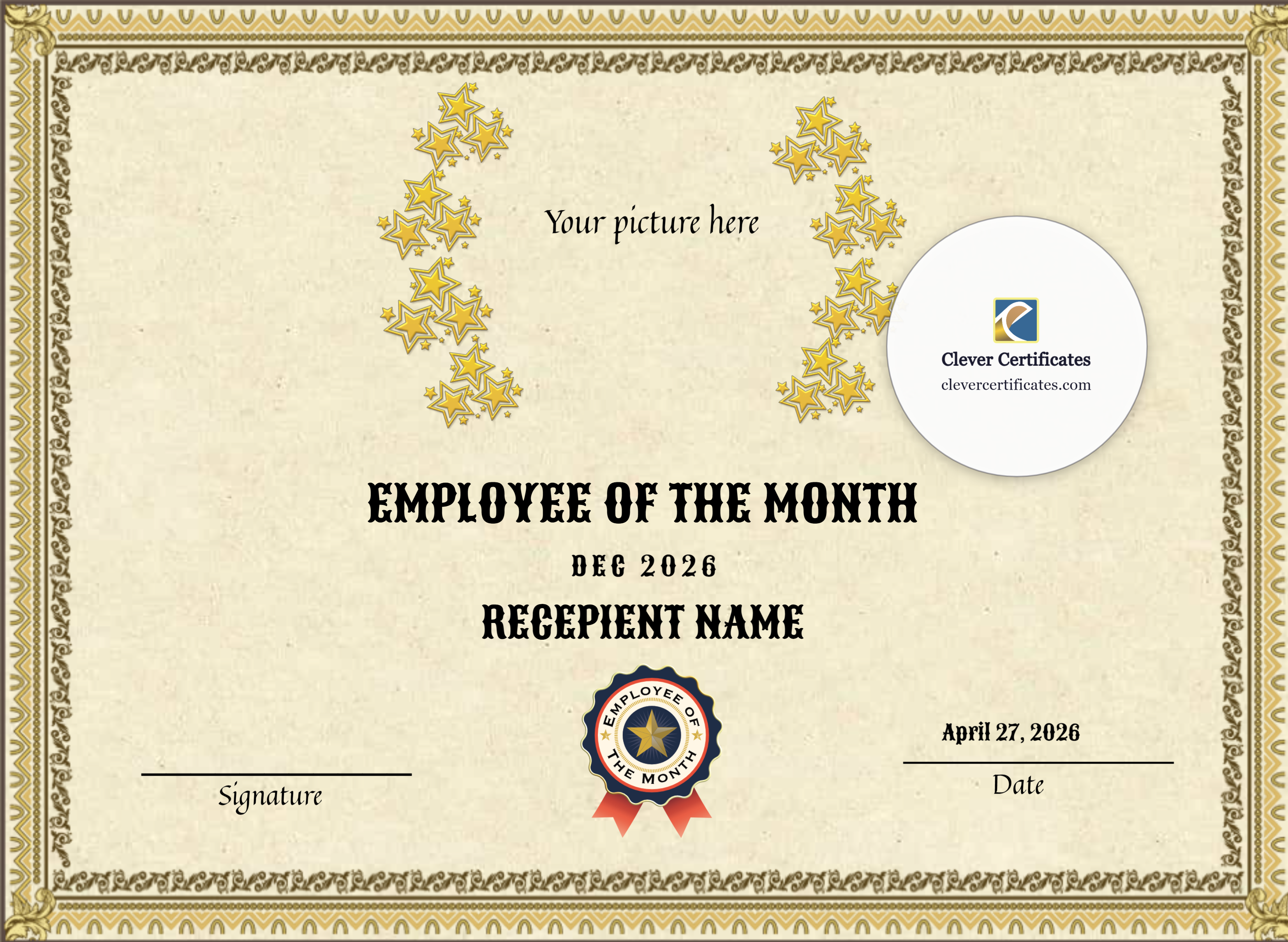Certificate preview