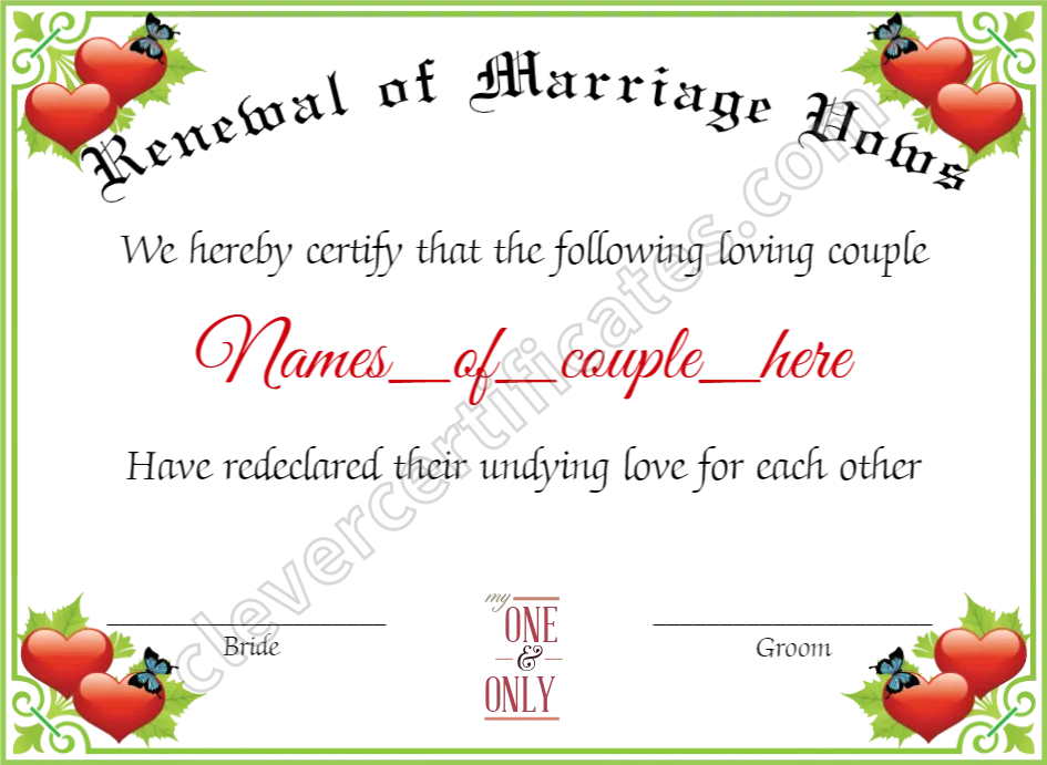 Renewal Of Marriage Vows