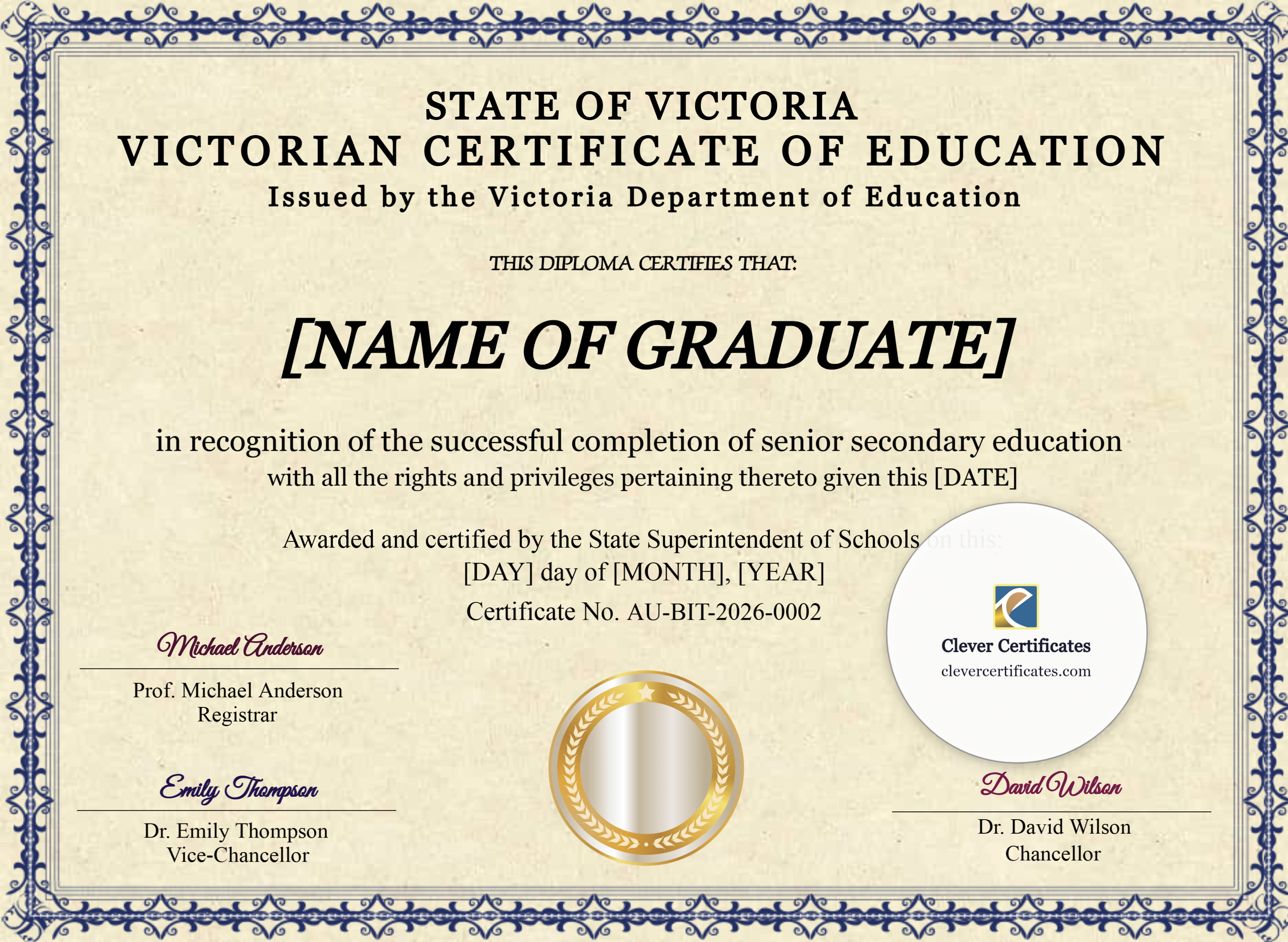 Certificate preview