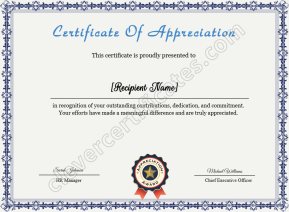 Appreciation Certificate Template