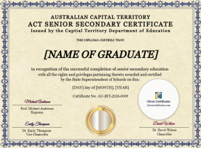 Free ACT Senior Secondary Certificate Template