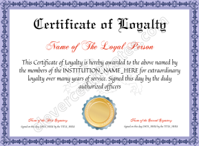 Customizable Elegant Certificate Of Loyalty