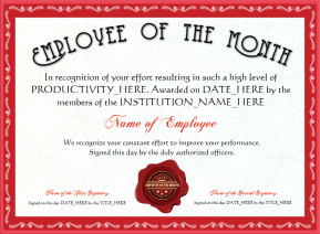 Customizable Red Employee Of The Month Award