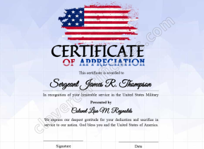 Editable America Certificate Of Appreciation
