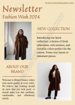 Editable Beige And Brown Modern Minimalist Fashion Week Newsletter
