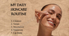 Editable Brown Aesthetic My Daily Skincare Routine Facebook Post