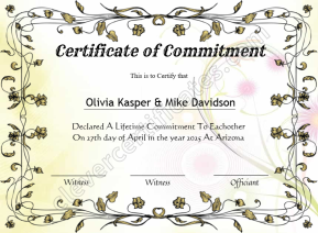 Editable Certificate Of Commitment