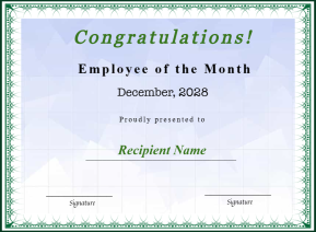 Editable Certificate Of Employee Of The Month