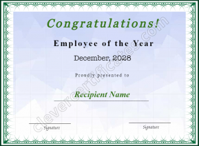Editable Certificate Of Employee Of The Year