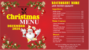 Editable Christmas Food Menu Card