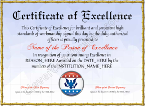 Editable Elegant Certificate Of Excellence