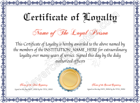 Editable Elegant Certificate Of Loyalty