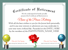 Editable Elegant Certificate Of Retirement