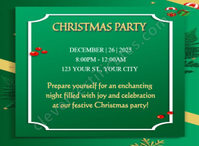 Editable Elegant Christmas Party Invitation Template