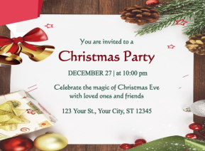 Editable Illustrative Christmas Party Invitation Template