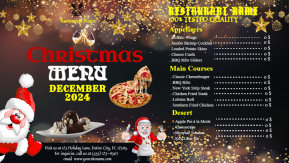Editable Menu Card For Christmas