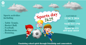 Editable School Sports Day Facebook Post